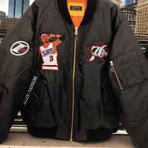 Sixers team sport bomber jacket